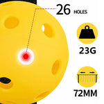 Yellow Indoor Pickleballs (26 Holes)